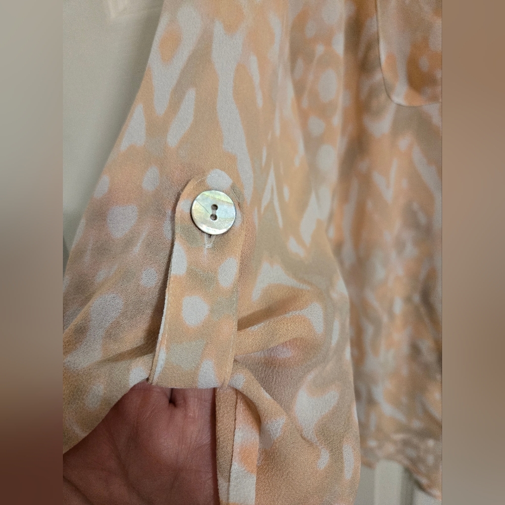 Ruby Road Peach Button Front Blouse Size 16 - image 2